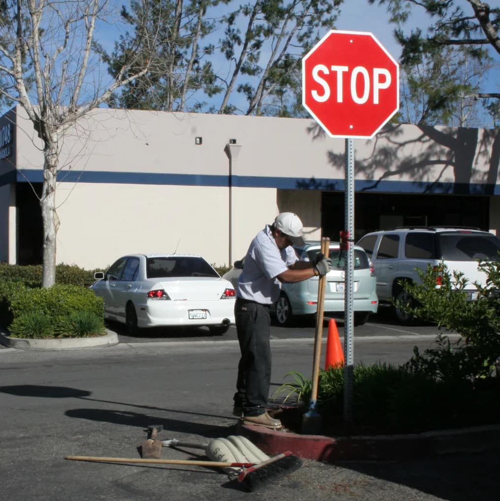 stop sign installation